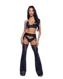 Black Lace-Up Pleather Chaps