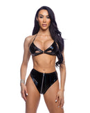 High-Waisted Vinyl Halter Set