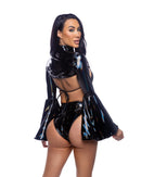 High-Waisted Vinyl Halter Set - view 3