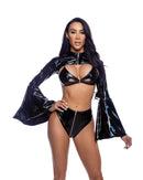 High-Waisted Vinyl Halter Set - view 2