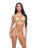 Holographic Fishnet Cutout Romper - view 5