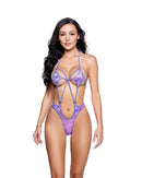 Sparkle Velvet Five-Ring Halter Bodysuit - view 3
