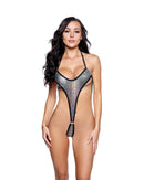 Iridescent Ring Detail Halter One-Piece