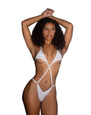 Holographic Dot Velvet X-Front One-Piece - view 5