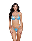 Iridescent Foil Ring Halter Bikini Set
