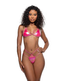 Iridescent Foil Ring Halter Bikini Set - view 2
