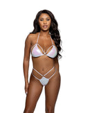 Iridescent Foil Ring Halter Bikini Set - view 6