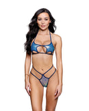 Sequin Cutout Halter Bikini Set