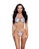 Sequin Cutout Halter Bikini Set - view 3