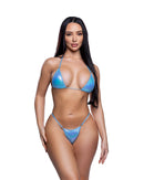 Iridescent Foil Ring Triangle Bikini Set