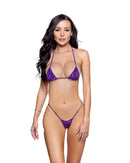 Embossed Velvet Triangle Bikini Set - view 2