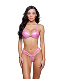 Shimmer Keyhole Halter Two-Piece Set