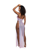 Diamond Sequin Mesh Halter Gown - view 2