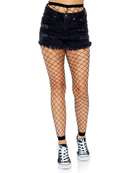 Black Fence Net Footless Tights