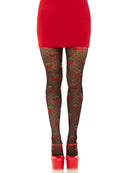 Polka Dot Cherry Tights in Black