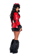Bad Santa Vinyl Zip Dress with Faux Fur Trim and Belt