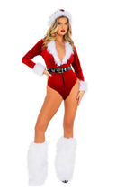 Santa Baby Velvet Romper Set | Deep V Faux Fur Trim
