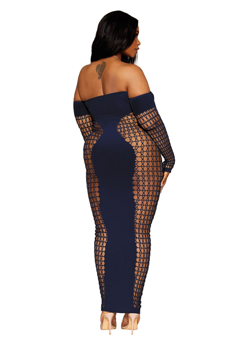 Bodystocking Gown in Denim Curvy Size