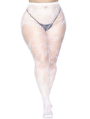 White Butterfly Fishnet Tights Curvy