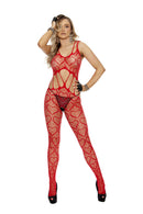Heart Net Cutout Open-Crotch Bodystocking - view 7