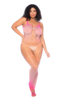 Floral Ombre Cutout Bodystocking