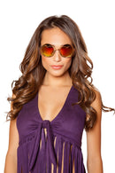 Heart Lens Round Sunglasses in Gold and Red