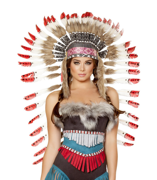 Indian Headdress with Red Tips