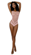 Open-Net Lace-Up Back Thong Teddy