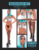 Metallic Silver Cupless Bustier Four-Piece Set - view 2