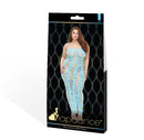 Blue Sheer Vertical Stripe Maxi Dress - view 2