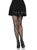 Worship Me Cross Fishnet Tights