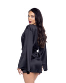 Bell Sleeve Stretch Charmeuse Robe - view 2