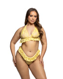 Curvy Size Lace Peplum Bralette Set