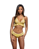 Lace Peplum Bralette Set