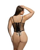 Curvy Size Rose Embroidered Corset Set - view 2