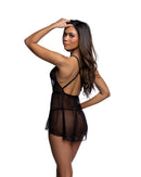Rose Embroidered Plunge Babydoll - view 3