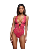 Floral Closure Plunge Lace Teddy