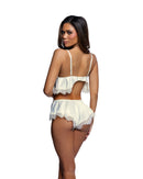 Lace Trim Peplum Bralette and Shorts Set - view 2