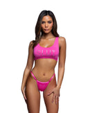 Rhinestone SLUT Crop Tank and Thong Set