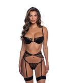 Metallic Diamond Embroidered Garter Set