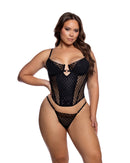 Curvy Size Metallic Diamond Bustier Set