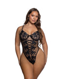 Curvy Size Lily Embroidered Underwire Teddy