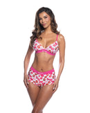 Lipstick Kiss Print Bralette and Shorts Set