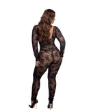 Curvy Size Long Sleeve Lace Bodysuit - view 2