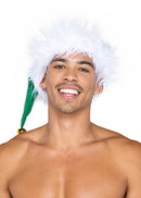 Shiny Green Elf Hat with Faux Fur Trim and Jingle Bell