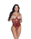 Eyelash Lace Open-Cup Crotchless Teddy - view 3