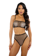 Rhinestone Fishnet Two-Piece Set - view 3