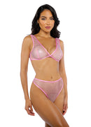 Rhinestone Fishnet Two-Piece Set