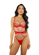 Peppermint Trim Balconette Teddy