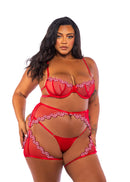 Curvy Size Peppermint Balconette Chaps Set